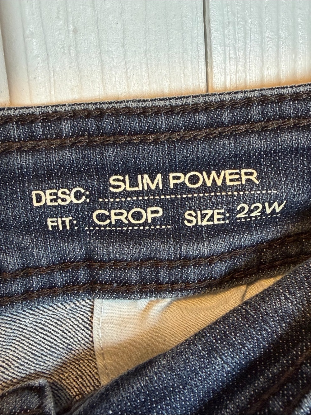 Liz Claiborne Slim Power Crop Jeans 22W Blue Stretch Plus Size Denim - Picture 5 of 8